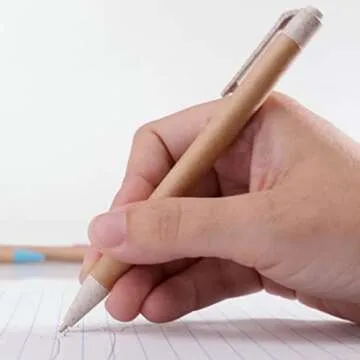 100 Pack Eco-Friendly Pens, 1mm Tip, Black Ink, Medium Point, Retractable Ballpoint Pen, Writing Pens for Journaling, Ideal for Office, School & Home Use (Assorted)