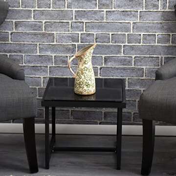 6.5in. Tuscan Ceramic Green Scroll Pitcher Vase