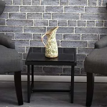 6.5in. Tuscan Ceramic Green Scroll Pitcher Vase