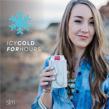 Simple Modern Skinny Can Cooler for Slim Beer and Hard Seltzer | Vacuum Insulated Stainless Steel Drink Sleeve Holder Gift for 12oz Slim Cans | Ranger Collection | Midnight Black