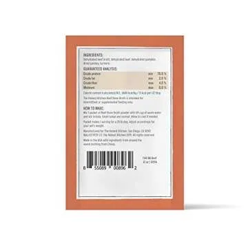 The Honest Kitchen Daily Boosters: Instant Beef Bone Broth with Turmeric for Dogs, 3.5g Sachets, Pack of 12