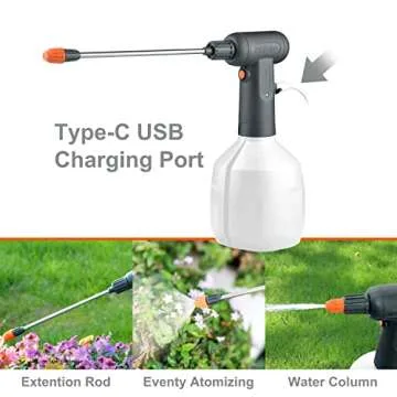HIFAY ES1 Electric Spray Bottle 1L/0.26 Gallon, Spray 100 Bottles On a Single Charge, Handheld Rechargeable Battery Powered Sprayer,Automatic Sprayer,Plant Mister for Plants in Lawn and Garden