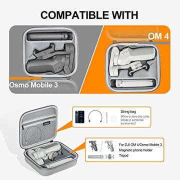 STARTRC OSMO Mobile 4 Case,Waterproof Portable Storge Bag Travel Case for DJI OM 4 / OSMO Mobile 3 G...
