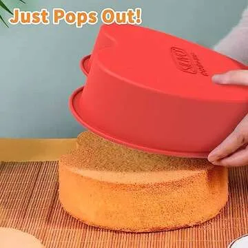 SILIVO Silicone Heart Shaped Cake Pan - 10 Inch Nonstick Heart Cake Mold for Perfect Baking