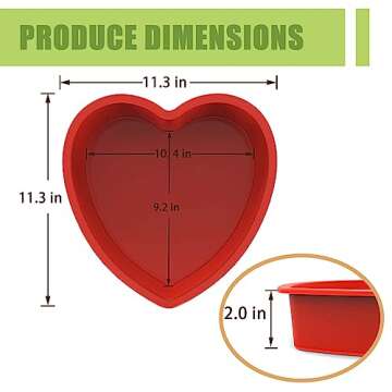 SILIVO Silicone Heart Shaped Cake Pans - 10 Inch Nonstick Heart Cake Mold, Heart Shaped Baking Pans for Cakes and Brownies