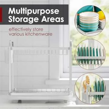 Sakugi 2-Tier Kitchen Dish Drying Rack for Any Space
