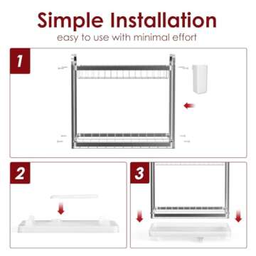 Sakugi 2-Tier Kitchen Dish Drying Rack for Any Space