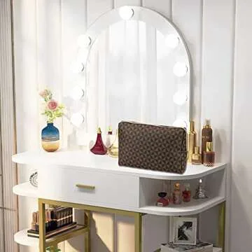 EVDIAGD Large Checkered Brown Makeup Bag - Retro Leather Cosmetic Pouch for Women - Travel makeup bag- Christmas Gift for Girlfriend,Wife,Mother.