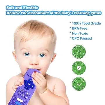 ROBBEAR Baby Teething Toys, Soft Silicone Teethers for Babies 3 6 12 18 Months, TV Remote Control Sh...