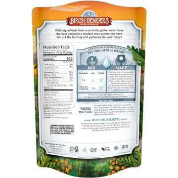 Paleo Pancake and Waffle Mix by Birch Benders, Made with Cassava, Coconut, Almond Flour, Just Add Water, 12 Ounce (Pack of 3)