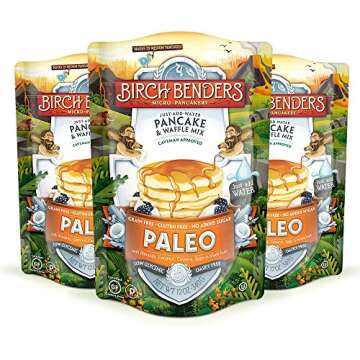 Paleo Pancake and Waffle Mix by Birch Benders, Made with Cassava, Coconut, Almond Flour, Just Add Water, 12 Ounce (Pack of 3)
