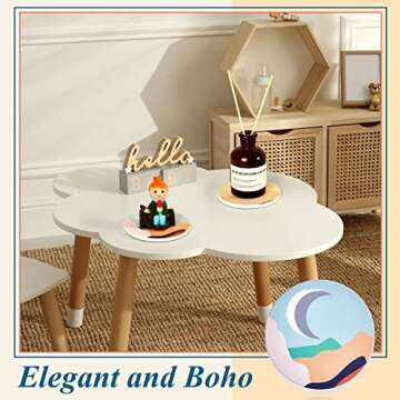 Set of 8 Absorbent Ceramic Coasters Boho Coasters with Cork Base Farmhouse Round Drink Coasters for Coffee Table Wooden Desk Mugs and Cups Kitchen Home Decor Housewarming Gifts, 4 Inch