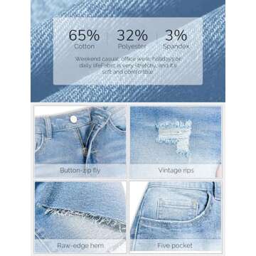 Stylish High Waisted Ripped Jean Shorts for Summer