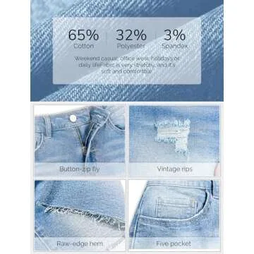 Stylish High Waisted Ripped Jean Shorts for Summer