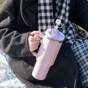 Cute Silicone Straw Covers for Stanley Cup - 4 Pcs