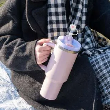 Cute Silicone Straw Covers for Stanley Cup - 4 Pcs