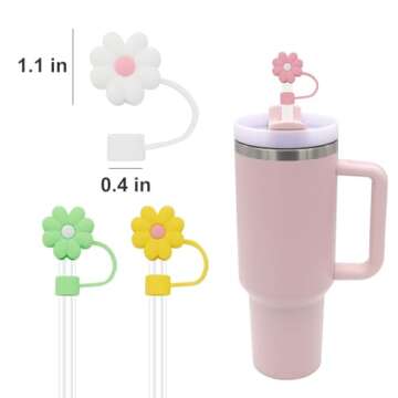 Cute Silicone Straw Covers for Stanley Cup - 4 Pcs