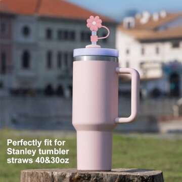 Cute Silicone Straw Covers for Stanley Cup - 4 Pcs