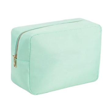 YogoRun Toiletry Kit XL Make up Bag Organizer Bag for Women Travel Bathroom Bag Nylon Cosmetic Pouch with Zipper Pocket (Mint,XL)