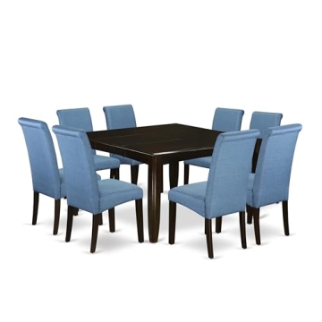 East West Furniture 9 Piece Modern Dining Table Set