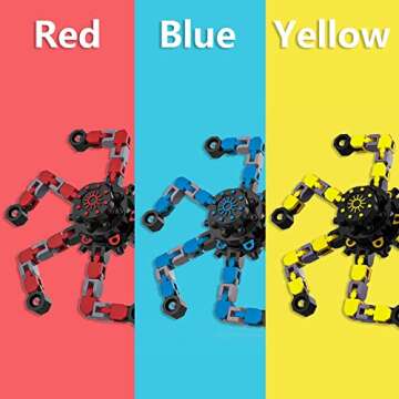 Transformable Fidget Spinners,3Pcs Funny Sensory Fidget Toys Deformable Chain DIY Robot Spinner,East...