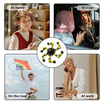 Transformable Fidget Spinners,3Pcs Funny Sensory Fidget Toys Deformable Chain DIY Robot Spinner,Easter Basket Stuffers Fingertip Stress Relief Gyro Toy Valentines Day Gifts for Kids Party Favors Toy