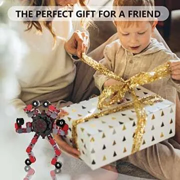 Transformable Fidget Spinners,3Pcs Funny Sensory Fidget Toys Deformable Chain DIY Robot Spinner,Easter Basket Stuffers Fingertip Stress Relief Gyro Toy Valentines Day Gifts for Kids Party Favors Toy