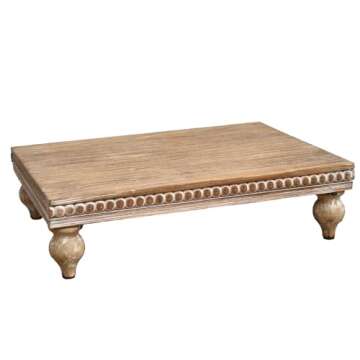 SwallowLiving Farmhouse Wood Riser for Display Decorative, Rustic Shabby Chic Tray for Kitchen Count...