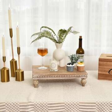 Farmhouse Wood Riser - Elegant Wooden Display Tray