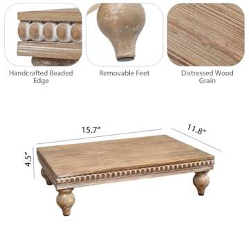 Farmhouse Wood Riser - Elegant Wooden Display Tray