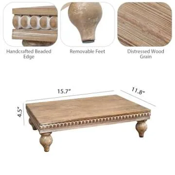 Farmhouse Wood Riser - Elegant Wooden Display Tray