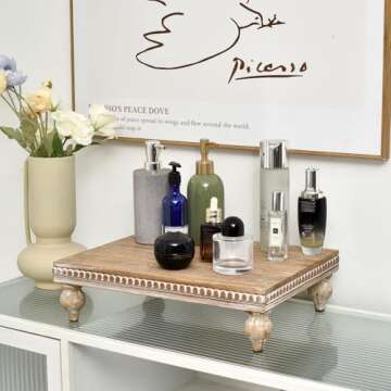 Farmhouse Wood Riser - Elegant Wooden Display Tray