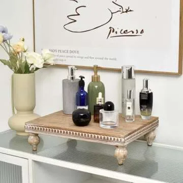 Farmhouse Wood Riser - Elegant Wooden Display Tray