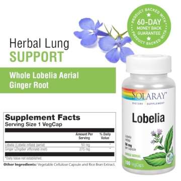 Solaray Lobelia Aerial 50mg for Healthy Lung Function