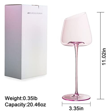 Luxurious Pink Wine Glass Set - Hand Blown, Elegant Gifts