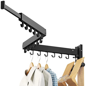 LIENAHU Wall Mounted Clothes Drying Rack - Space-Saving, Sturdy, and Stylish Solution