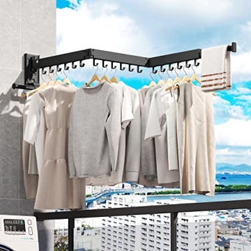 LIENAHU Wall Mounted Clothes Drying Rack for Small Spaces