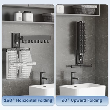 LIENAHU Wall Mounted Clothes Drying Rack for Small Spaces