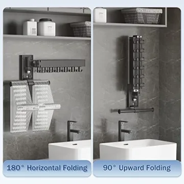 LIENAHU Wall Mounted Clothes Drying Rack for Small Spaces