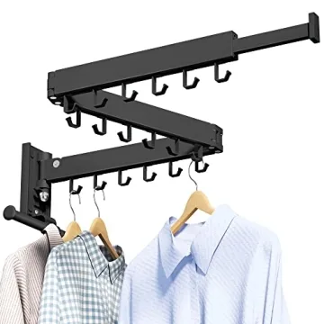 LIENAHU Wall Mounted Clothes Drying Rack for Small Spaces