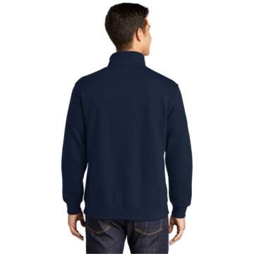 SPORT-TEK Men's 1/4 Zip Sweatshirt True Navy Comfort