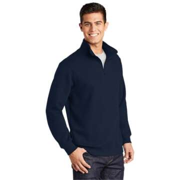 SPORT-TEK Men's 1/4 Zip Sweatshirt True Navy Comfort