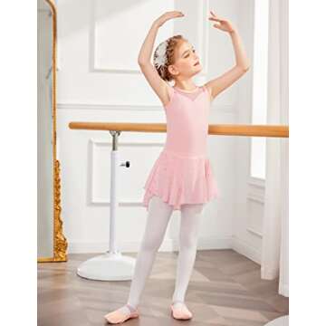 Zaclotre Kid Girls Sparkly Dance Leotard with Skirt Hi-Low Shiny Ballet Dance Dresses