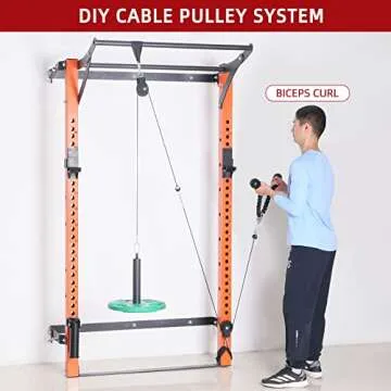 Tricep Rope Fitness Attachment Cable Machine Pulldown Heavy Duty Coated Nylon Rope with Solid Rubber Ends (36'' Black&Red)