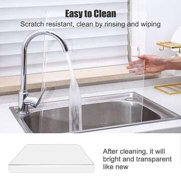 Acrylic Cutting Boards for Kitchen Counter，Clear Cutting Board for Countertop with Lip, Upgraded Thicker Non-Slip Transparent Acrylic Cutting Board for Countertop, for Home or Restaurant (16x12in)