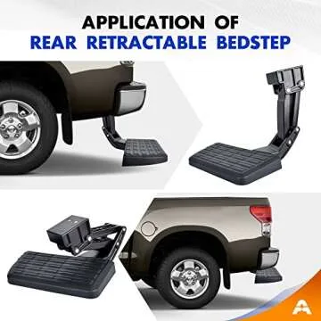 ASOPARTS Rear Bed Step Tailgate Bedstep, Compatible with Toyota Tundra 2022 2023 2024 2025 Folding Truck Step Retractable Bumper Tailgate Step Replace # PTS30-34000
