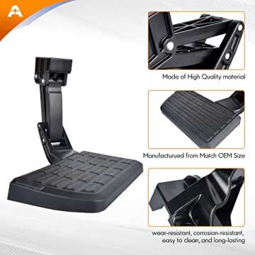 ASOPARTS Rear Bed Step Tailgate Bedstep, Compatible with Toyota Tundra 2022 2023 2024 2025 Folding Truck Step Retractable Bumper Tailgate Step Replace # PTS30-34000