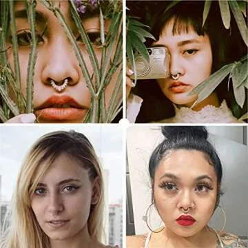 VitaCool Magnetic Septum Nose Ring - 20 Colors & Styles Set