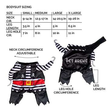 Pet Krewe Dog Pirate Costume | Pet Costume with Arms, Pirate Hat, Tunic and Cape -Perfect for Hallow...
