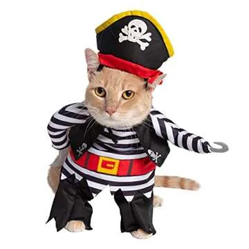 Pet Krewe Dog Pirate Costume | Pet Costume with Arms, Pirate Hat, Tunic and Cape -Perfect for Halloween, Parties, Photoshoots, Gifts for Dog Lovers Multi-Colored